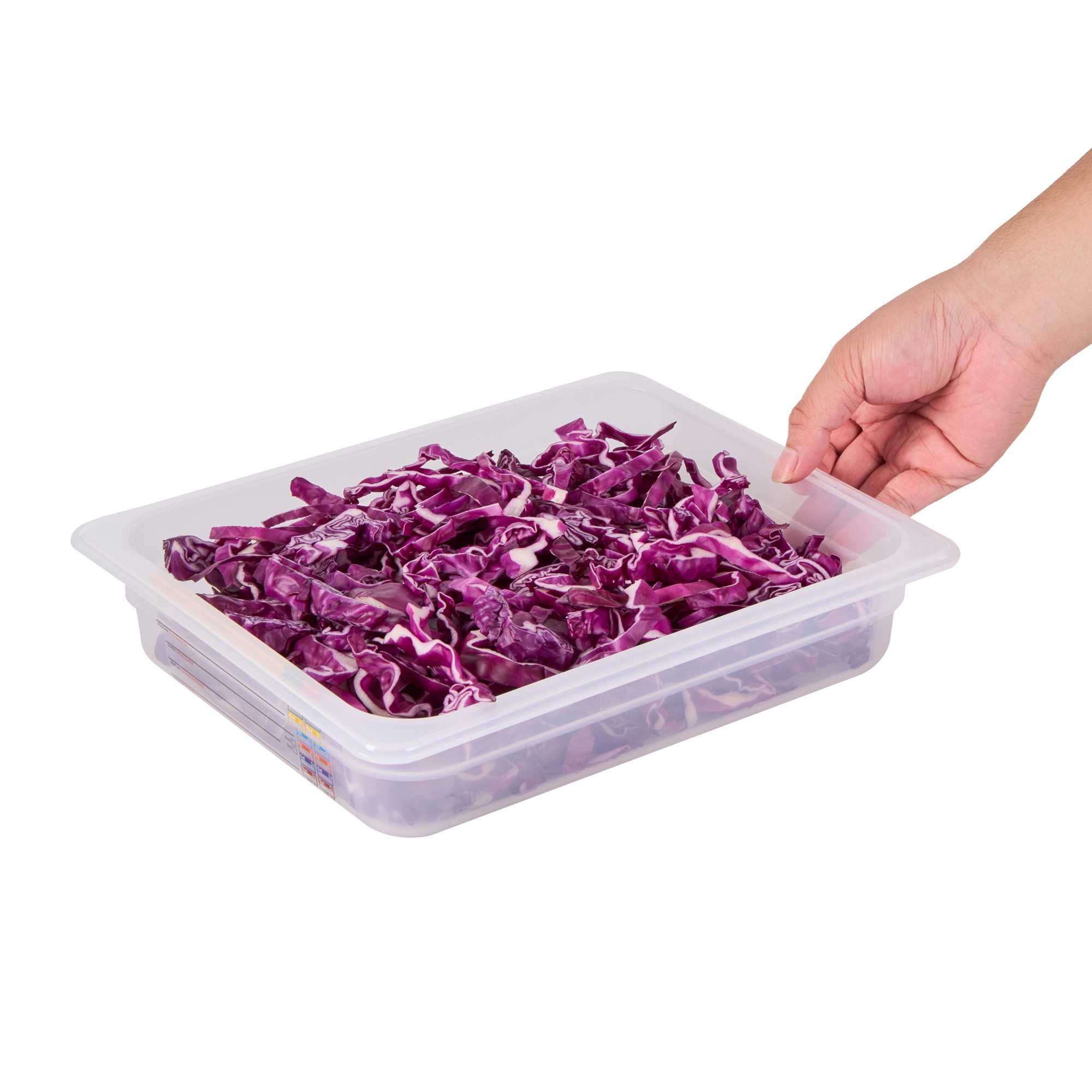 Met Lux Rectangle White Polypropylene Half Size Food Pan - 2.5" Deep, with Label - 1 count box