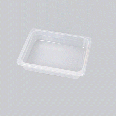 Met Lux Rectangle White Polypropylene Half Size Food Pan - 2.5" Deep, with Label - 1 count box