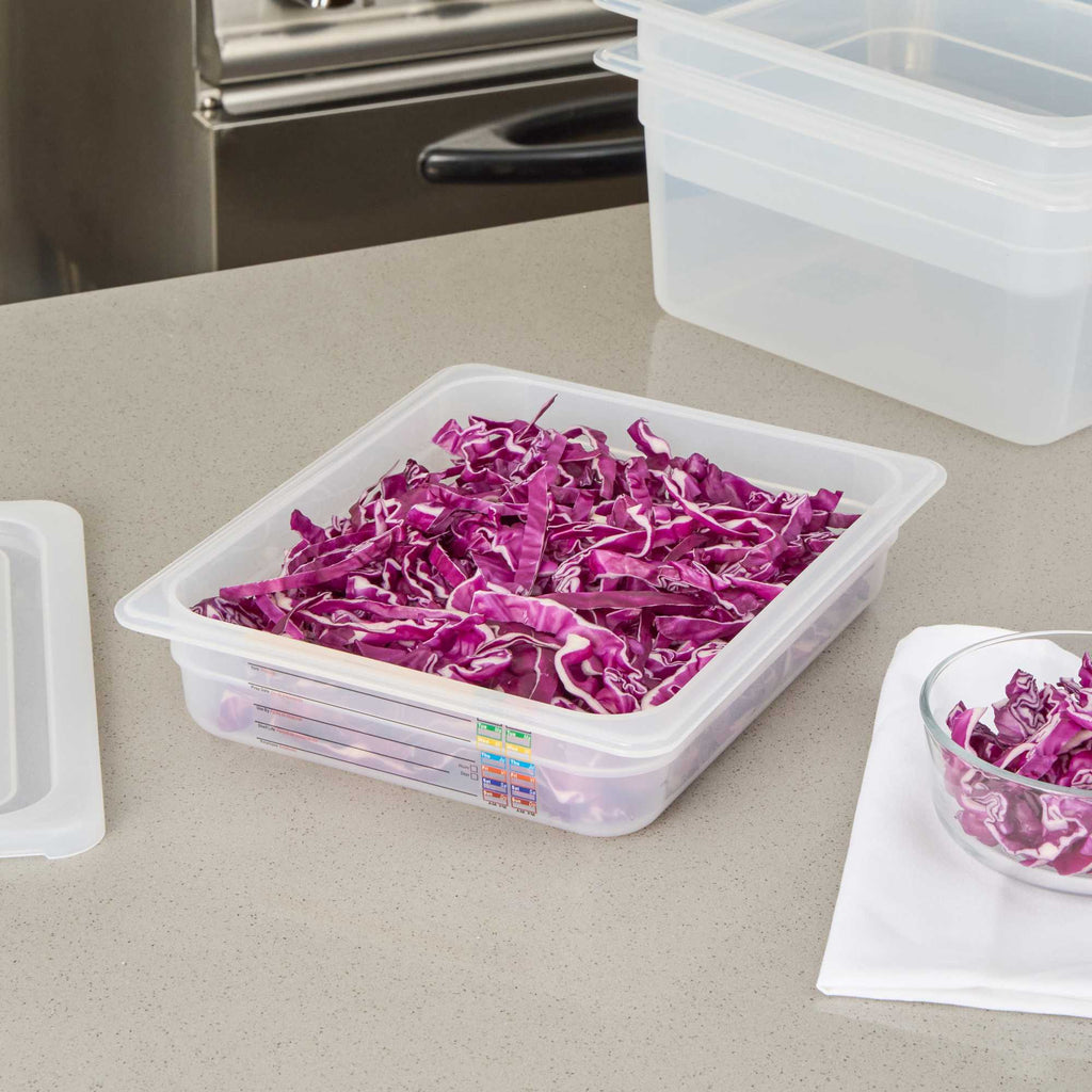 Met Lux Rectangle White Polypropylene Half Size Food Pan - 2.5" Deep, with Label - 1 count box
