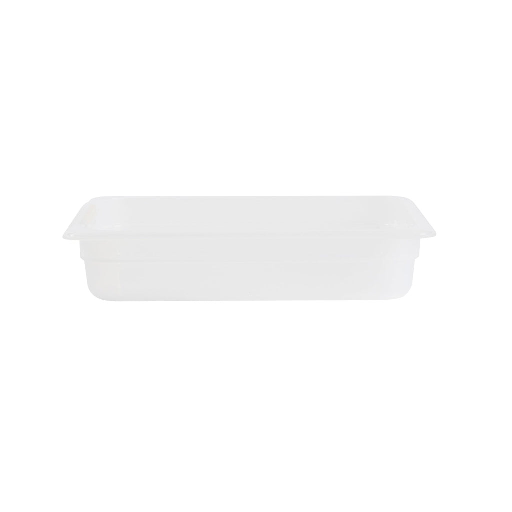 Met Lux Rectangle White Polypropylene Half Size Food Pan - 2.5" Deep, with Label - 10 count box