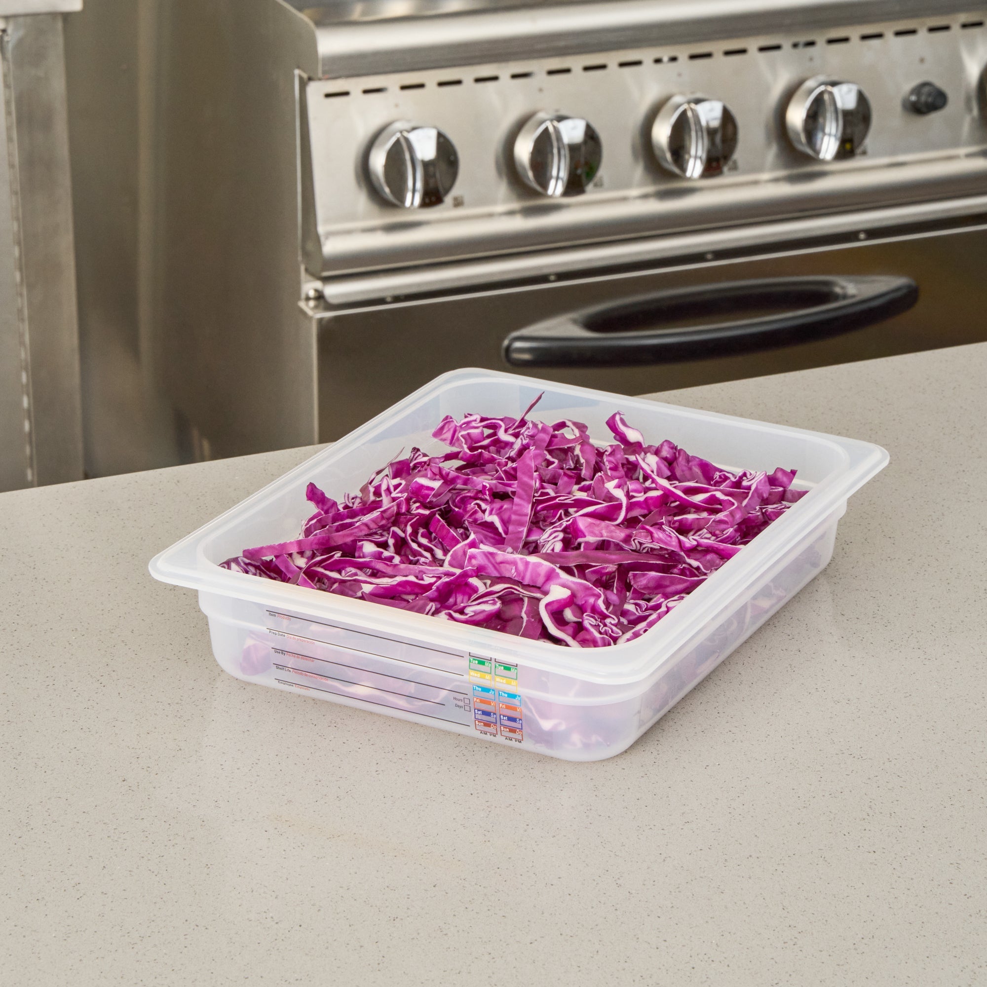 Met Lux Rectangle White Polypropylene Half Size Food Pan - 2.5" Deep, with Label - 10 count box