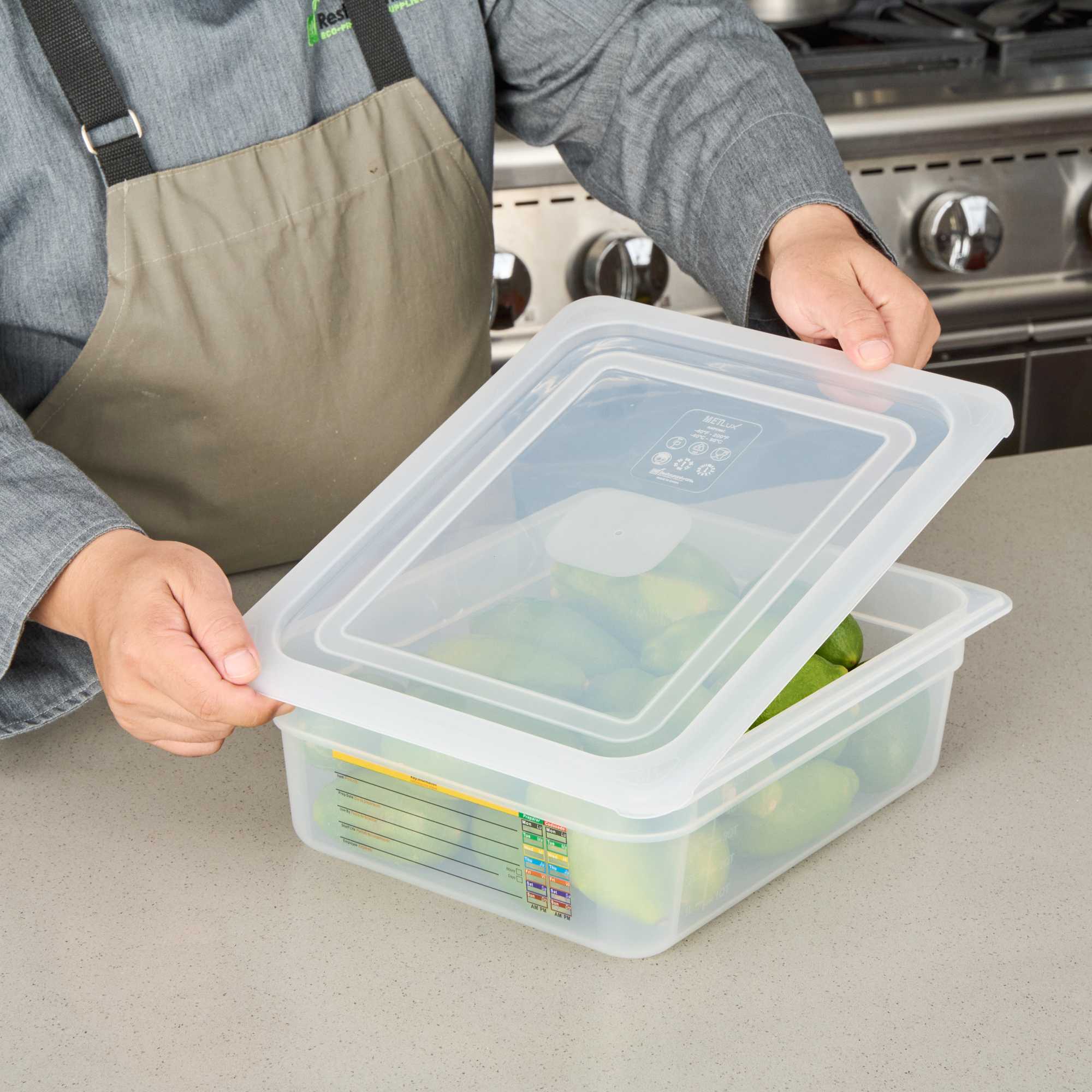 Met Lux Rectangle Clear Polypropylene Lid - Fits Half Size Pan - 12 3/4" x 10 1/2" - 1 count box