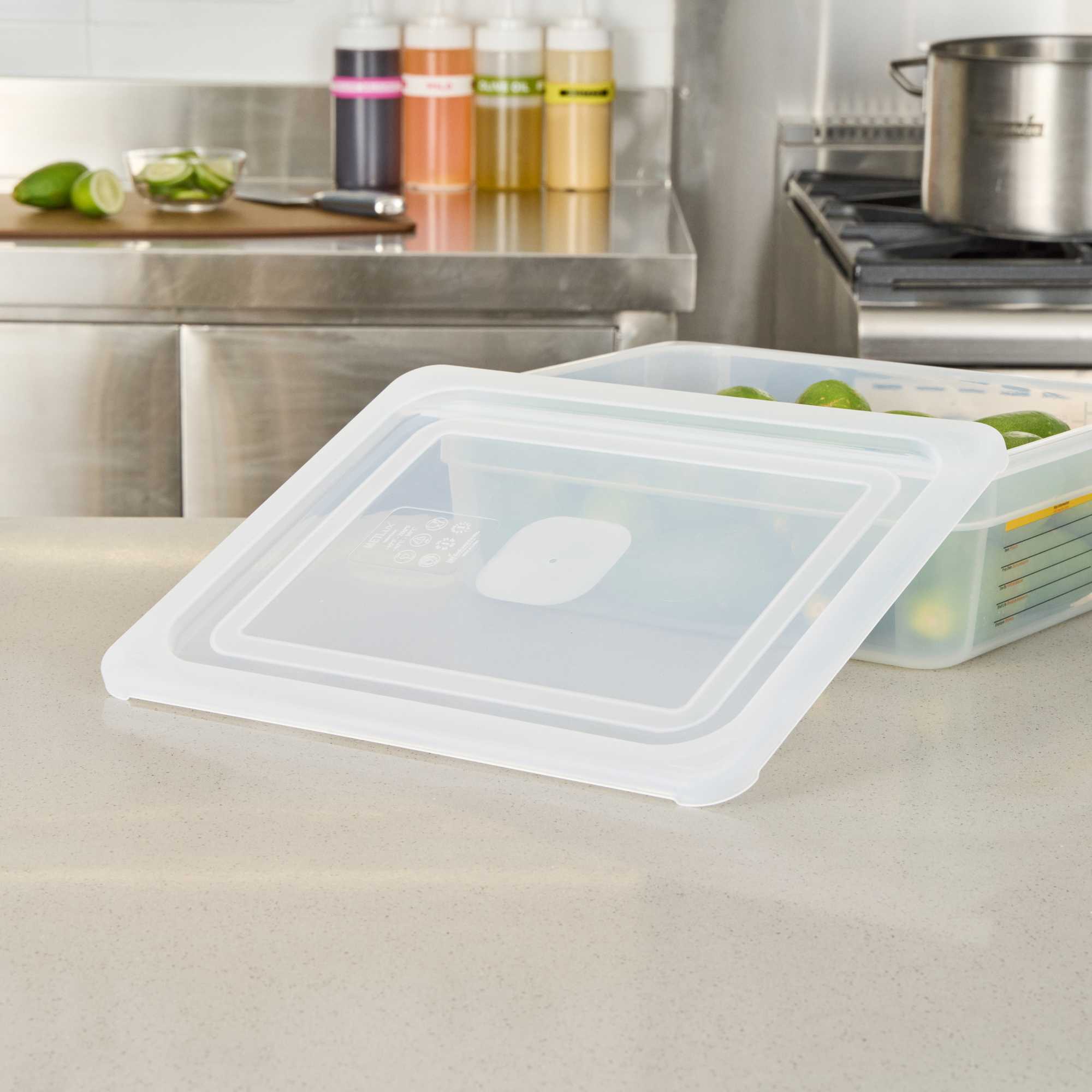 Met Lux Rectangle Clear Polypropylene Lid - Fits Half Size Pan - 12 3/4" x 10 1/2" - 1 count box