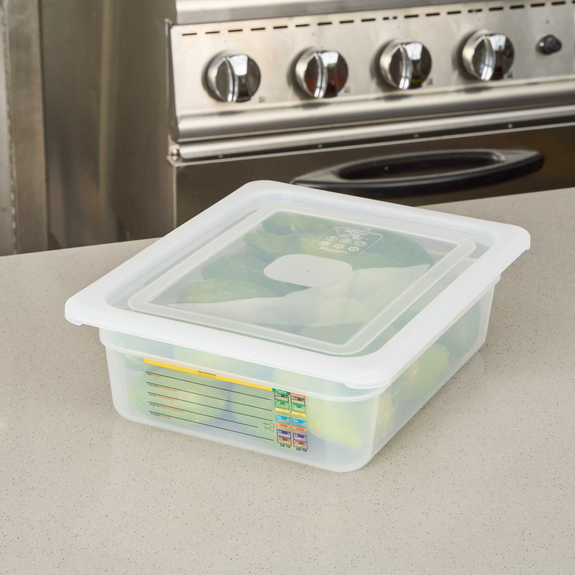 Met Lux Rectangle Clear Polypropylene Lid - Fits Half Size Pan - 12 3/4" x 10 1/2" - 1 count box
