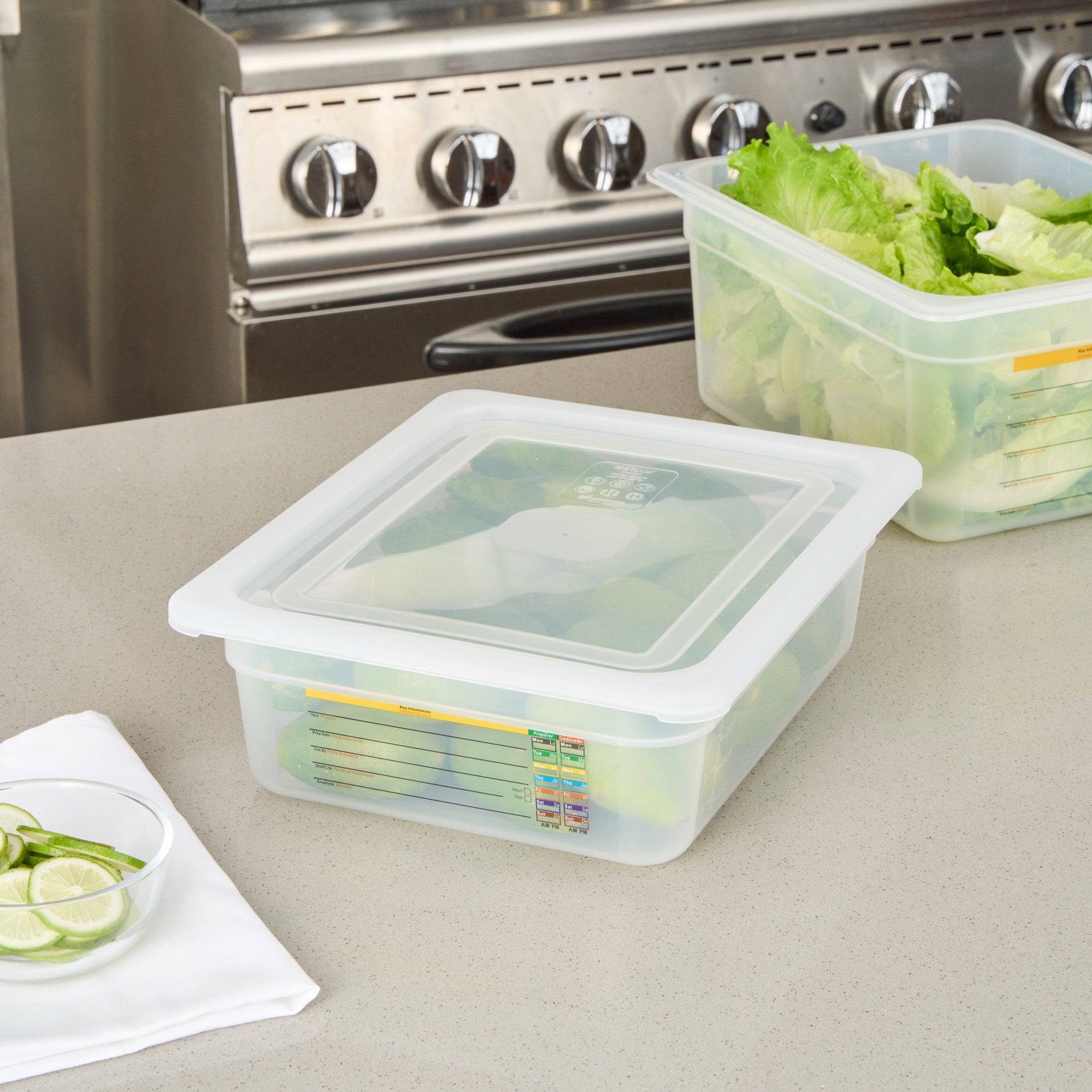 Met Lux Rectangle Clear Polypropylene Lid - Fits Half Size Pan - 12 3/4" x 10 1/2" - 10 count box