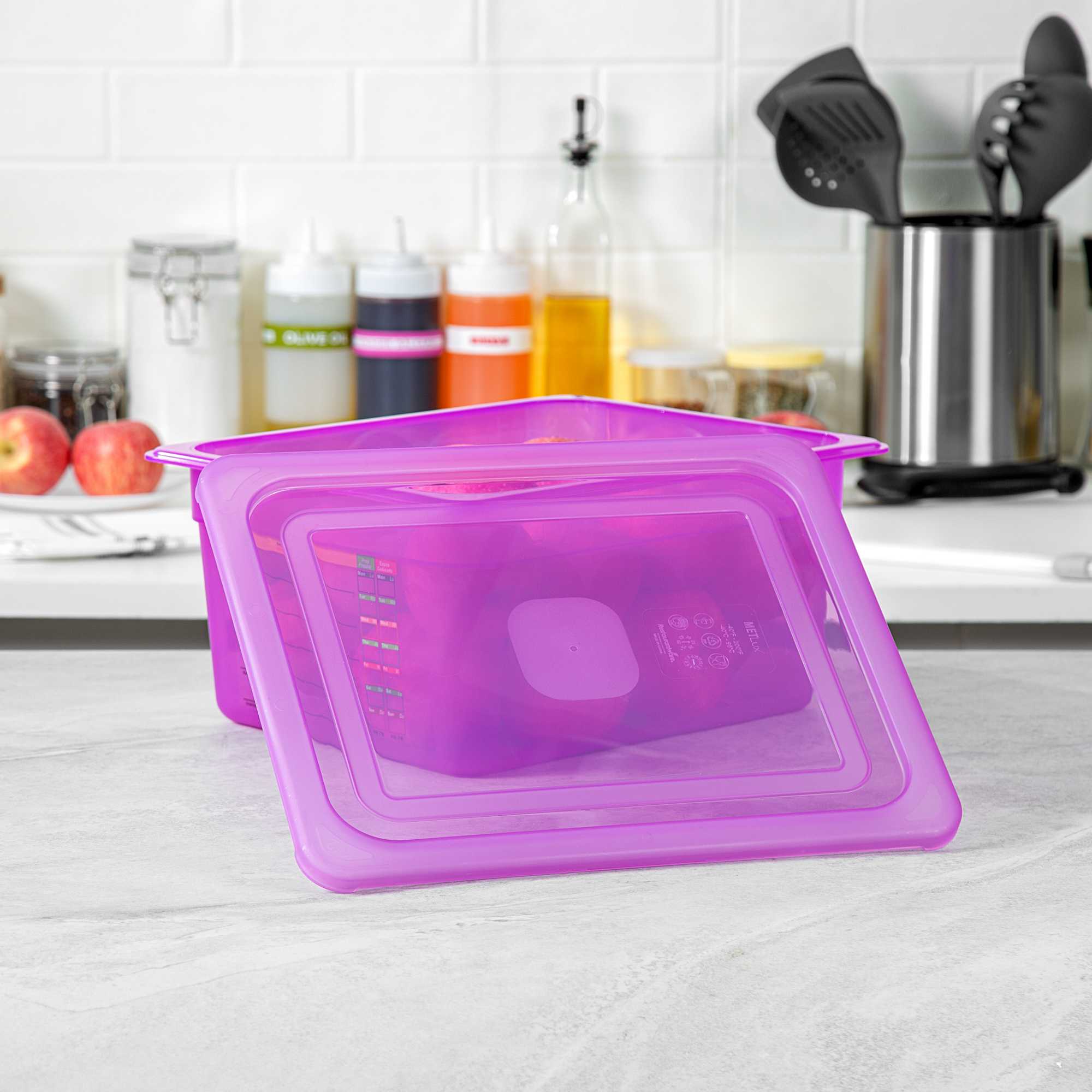 Met Lux Purple Allergen-Free Polypropylene Lid - Fits Half Size Pan - 1 count box