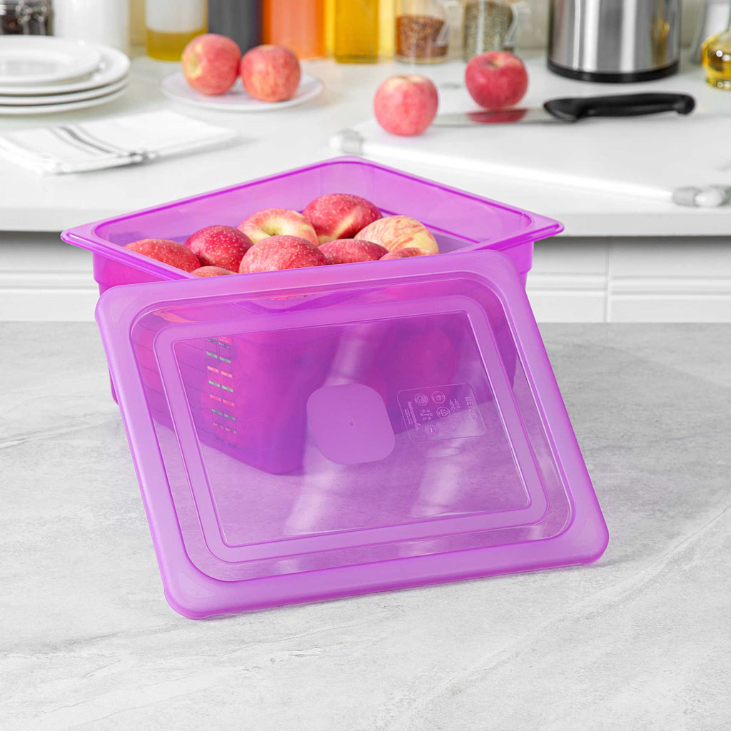 Met Lux Purple Allergen-Free Polypropylene Lid - Fits Half Size Pan - 10 count box