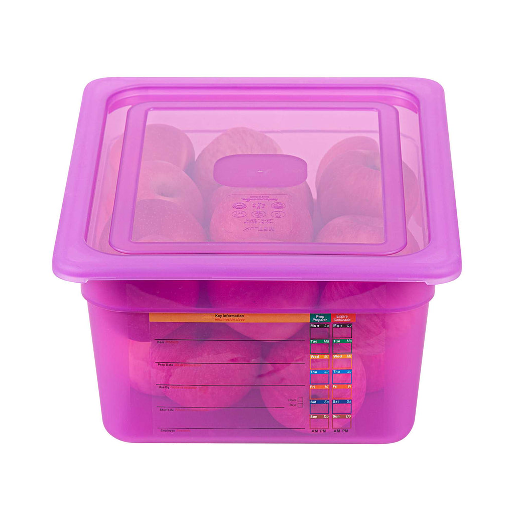 Met Lux Purple Allergen-Free Polypropylene Lid - Fits Half Size Pan - 10 count box