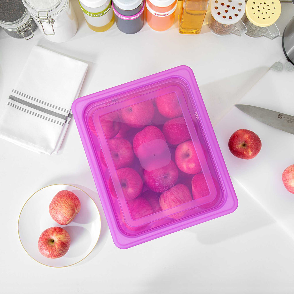 Met Lux Purple Allergen-Free Polypropylene Lid - Fits Half Size Pan - 10 count box