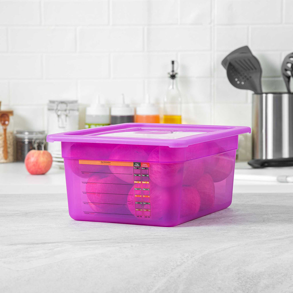 Met Lux Purple Allergen-Free Polypropylene Lid - Fits Half Size Pan - 10 count box