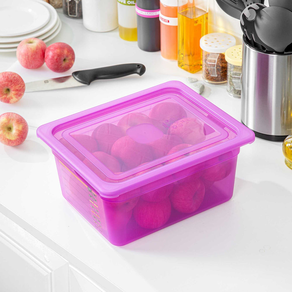 Met Lux Purple Allergen-Free Polypropylene Lid - Fits Half Size Pan - 10 count box