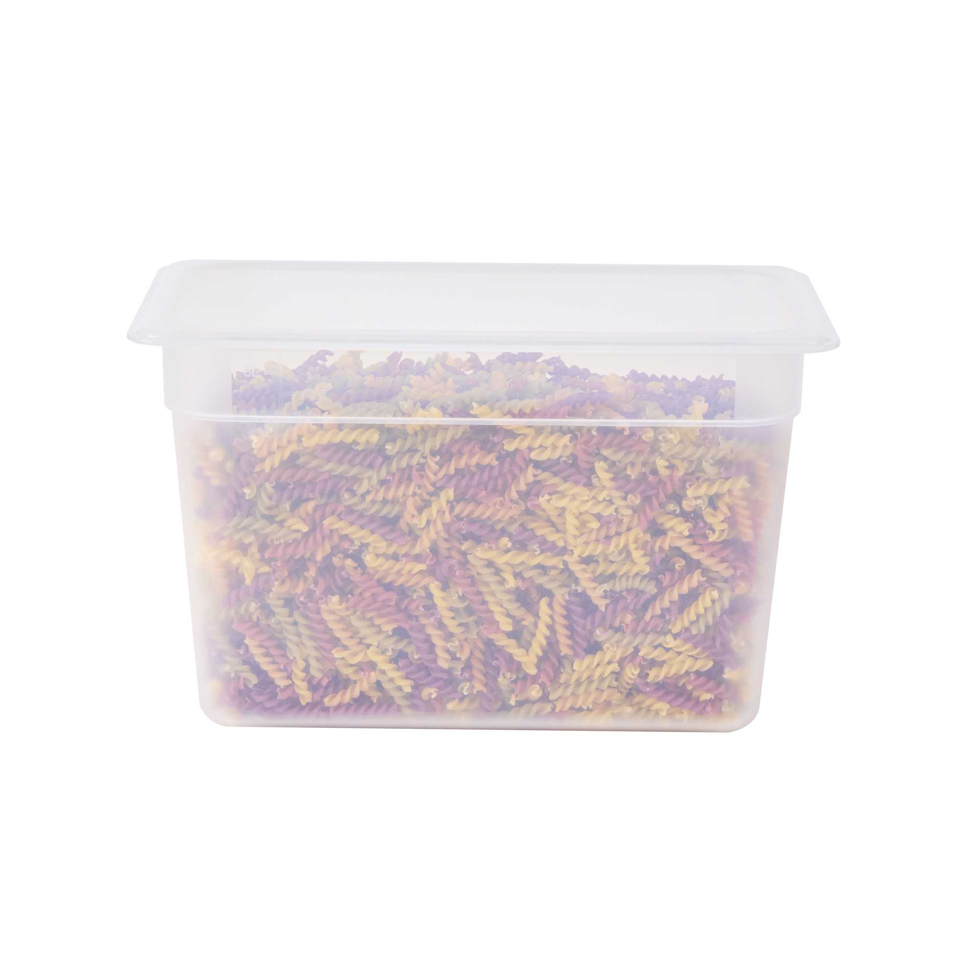 Met Lux Rectangle White Polypropylene 1/3 Size Food Pan - 8" Deep, with Label - 1 count box
