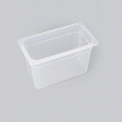 Met Lux Rectangle White Polypropylene 1/3 Size Food Pan - 8" Deep, with Label - 1 count box