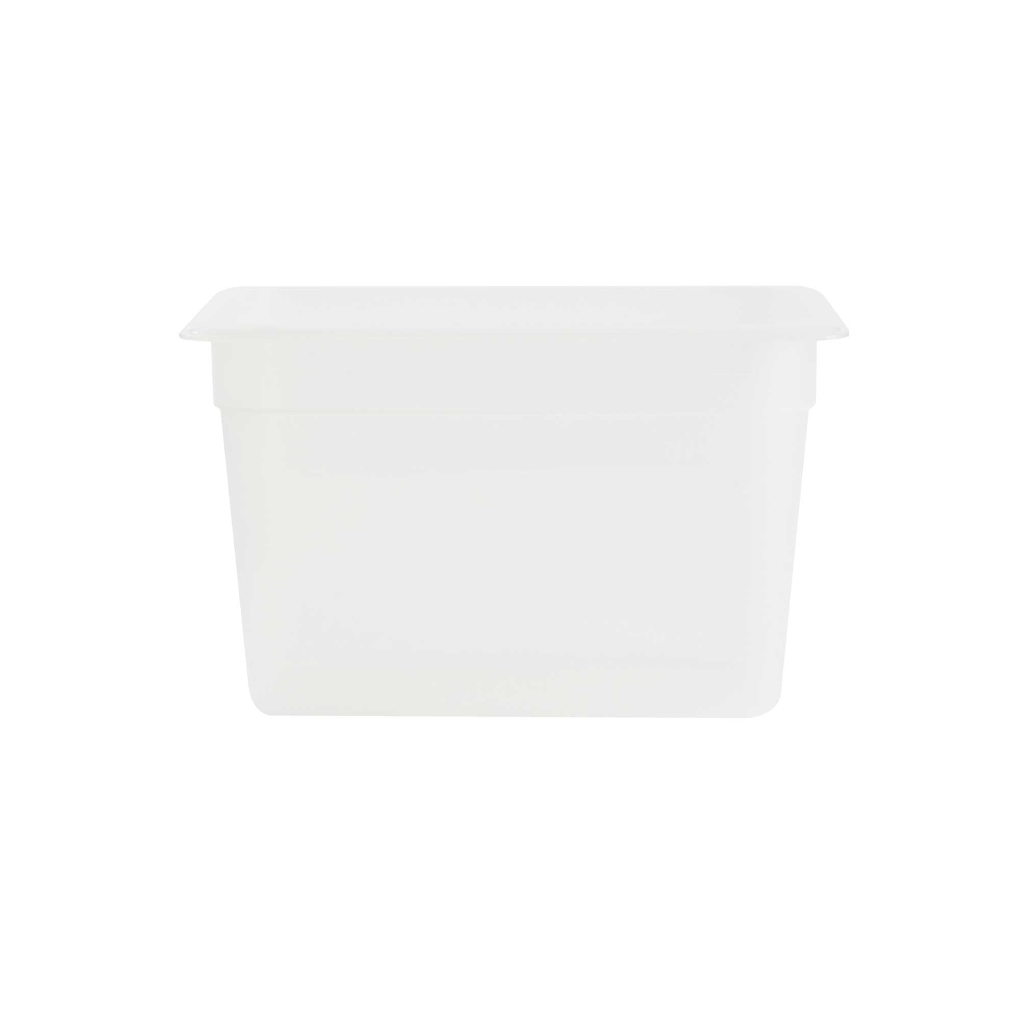 Met Lux Rectangle White Polypropylene 1/3 Size Food Pan - 8" Deep, with Label - 1 count box