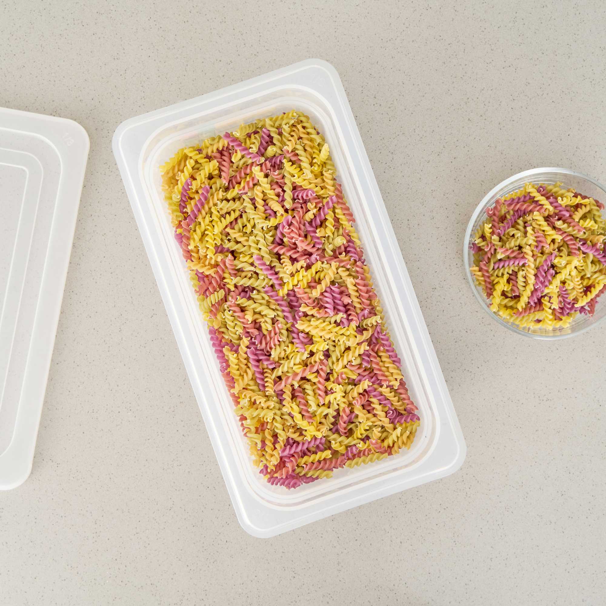 Met Lux Rectangle White Polypropylene 1/3 Size Food Pan - 8" Deep, with Label - 1 count box