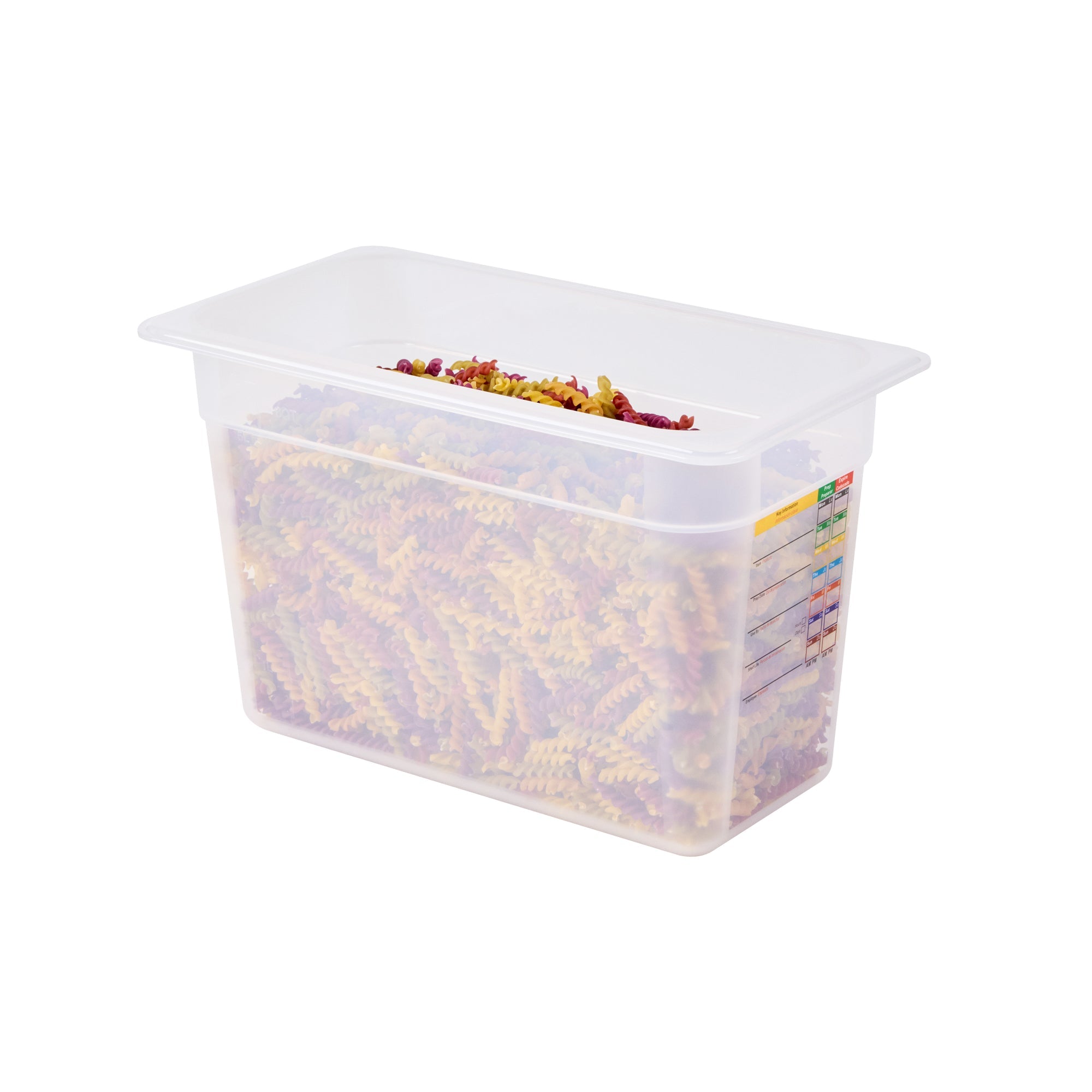 Met Lux Rectangle White Polypropylene 1/3 Size Food Pan - 8" Deep, with Label - 10 count box