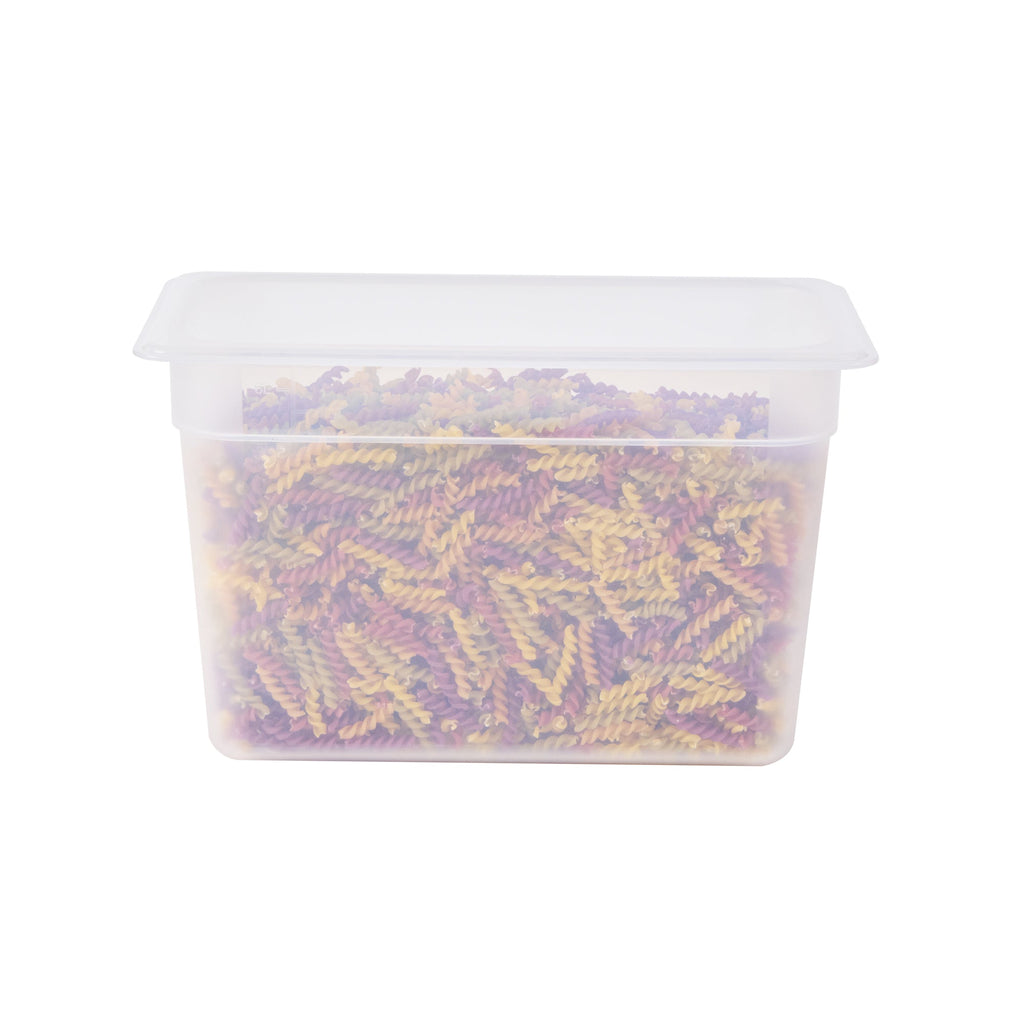 Met Lux Rectangle White Polypropylene 1/3 Size Food Pan - 8" Deep, with Label - 10 count box
