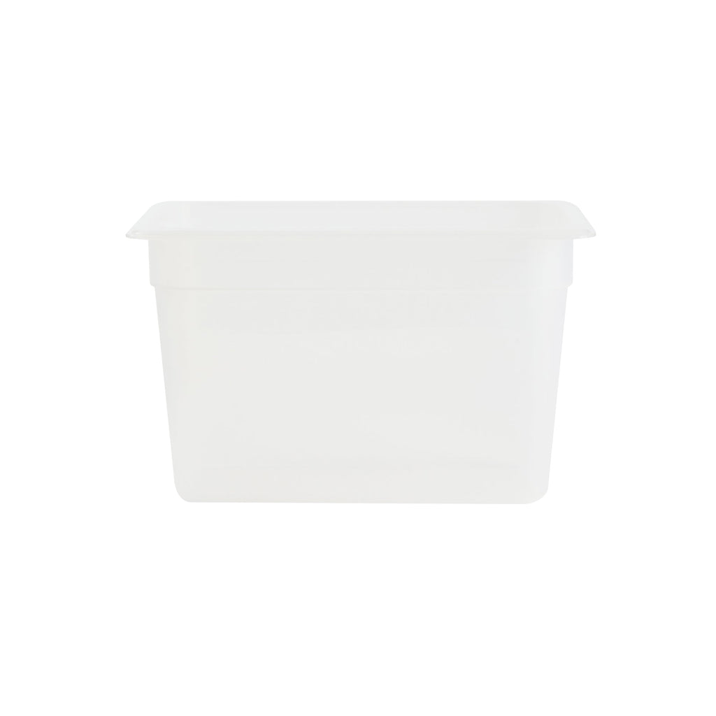 Met Lux Rectangle White Polypropylene 1/3 Size Food Pan - 8" Deep, with Label - 10 count box