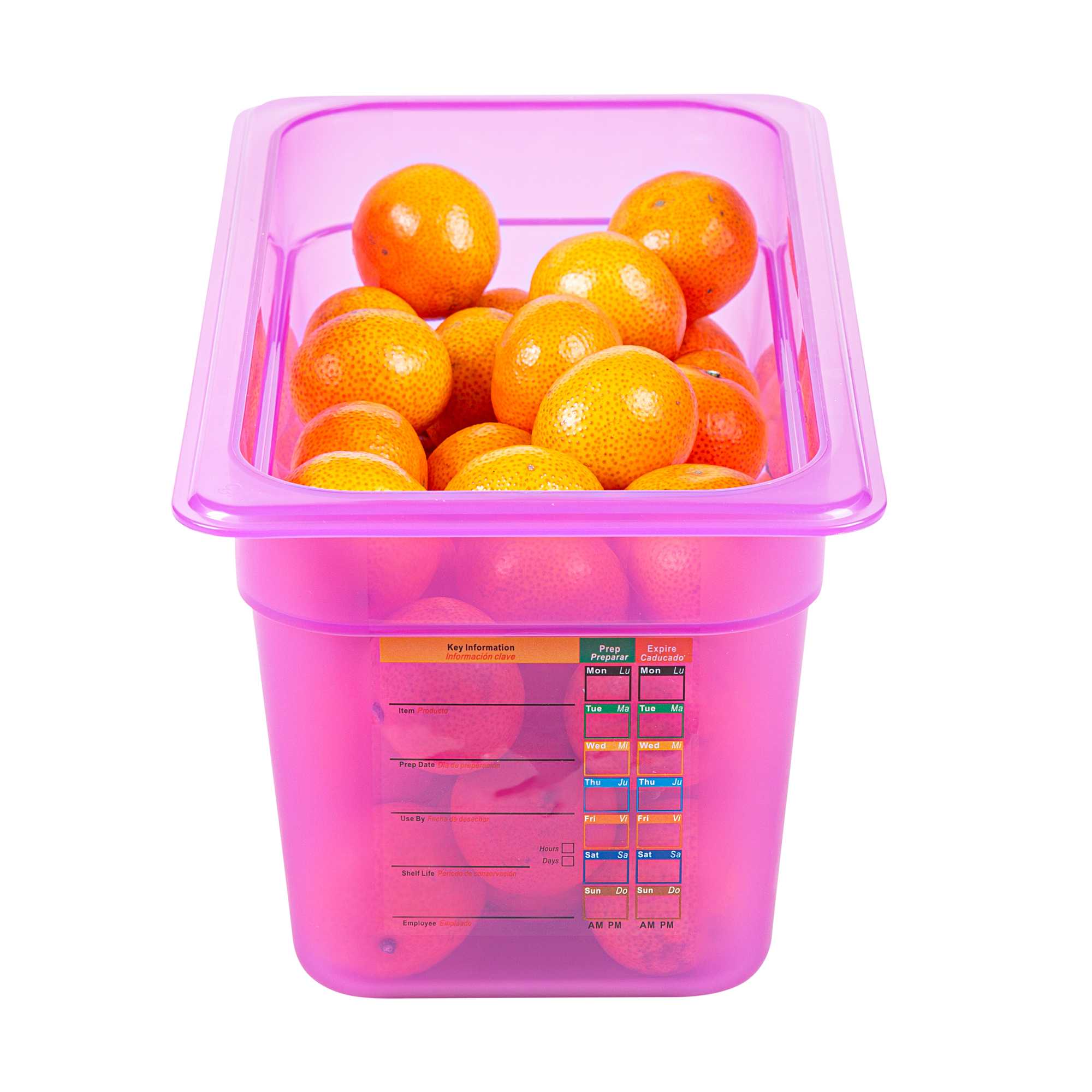 Met Lux Purple Allergen-Free Polypropylene 1/3 Size Food Pan - 6" Deep, with Label - 1 count box