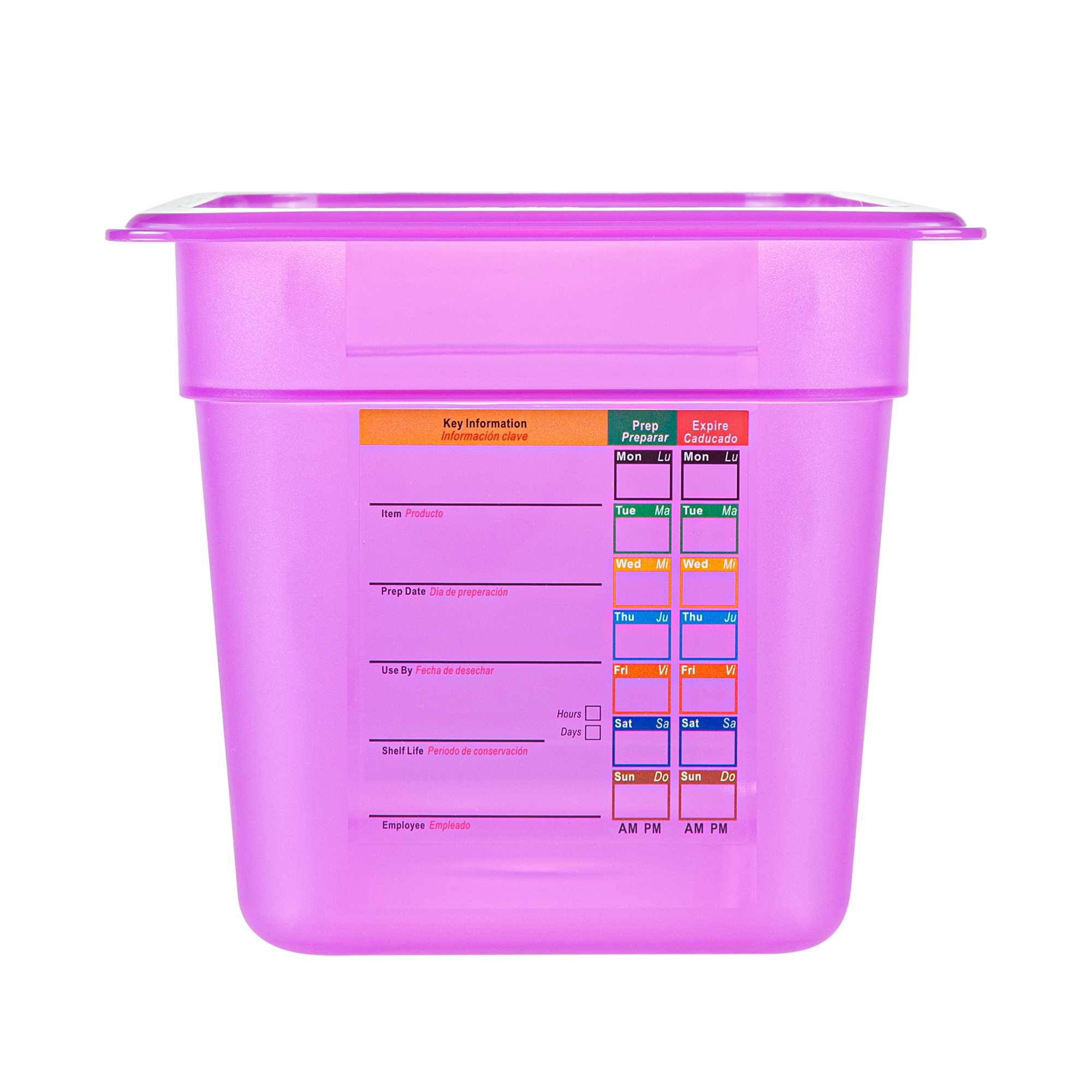 Met Lux Purple Allergen-Free Polypropylene 1/3 Size Food Pan - 6" Deep, with Label - 1 count box