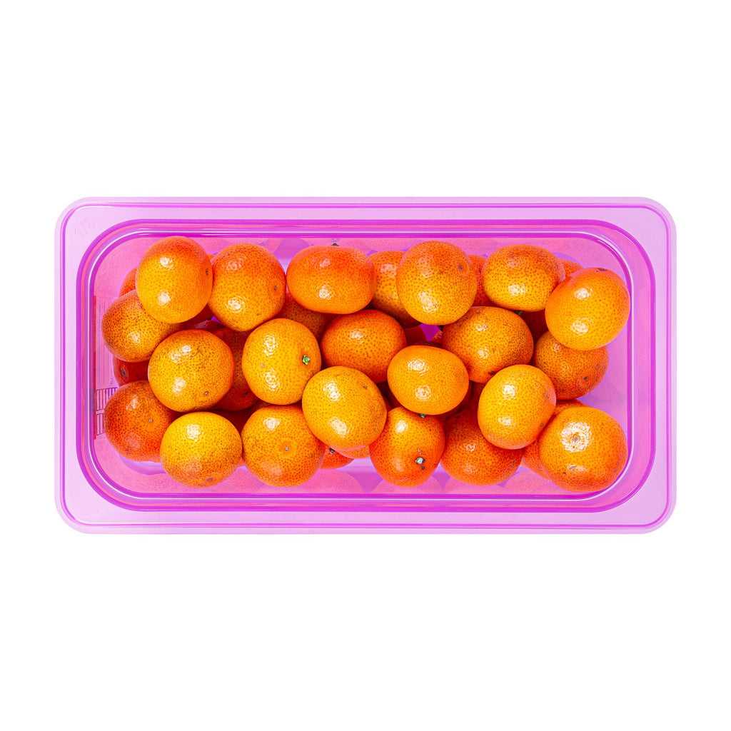 Met Lux Purple Allergen-Free Polypropylene 1/3 Size Food Pan - 6" Deep, with Label - 10 count box