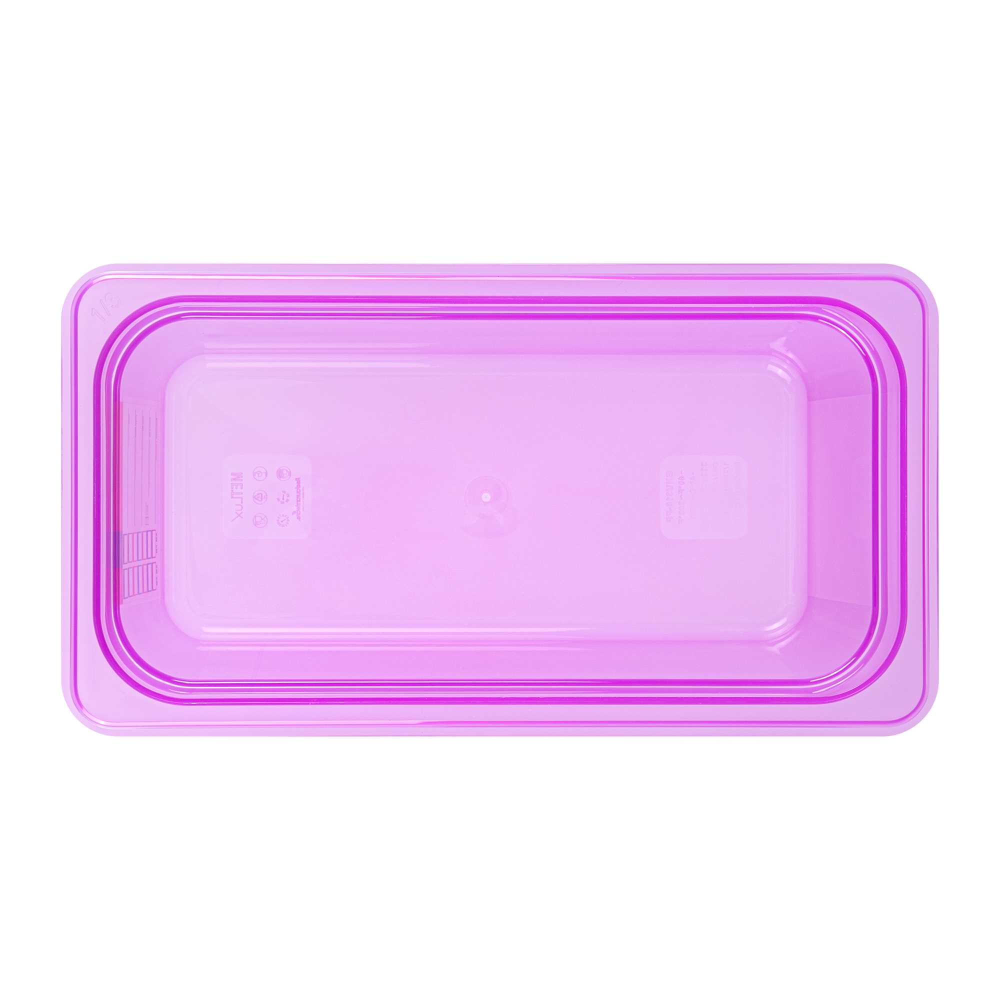 Met Lux Purple Allergen-Free Polypropylene 1/3 Size Food Pan - 6" Deep, with Label - 10 count box