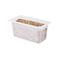 Met Lux Rectangle White Polypropylene 1/3 Size Food Pan - 6" Deep, with Label - 1 count box