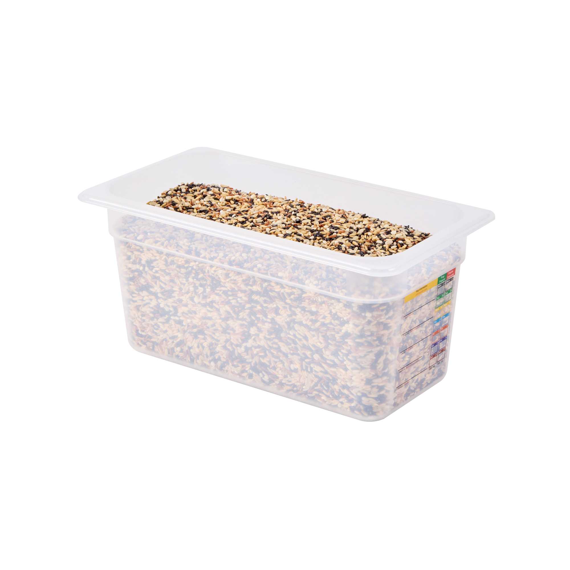 Met Lux Rectangle White Polypropylene 1/3 Size Food Pan - 6" Deep, with Label - 1 count box