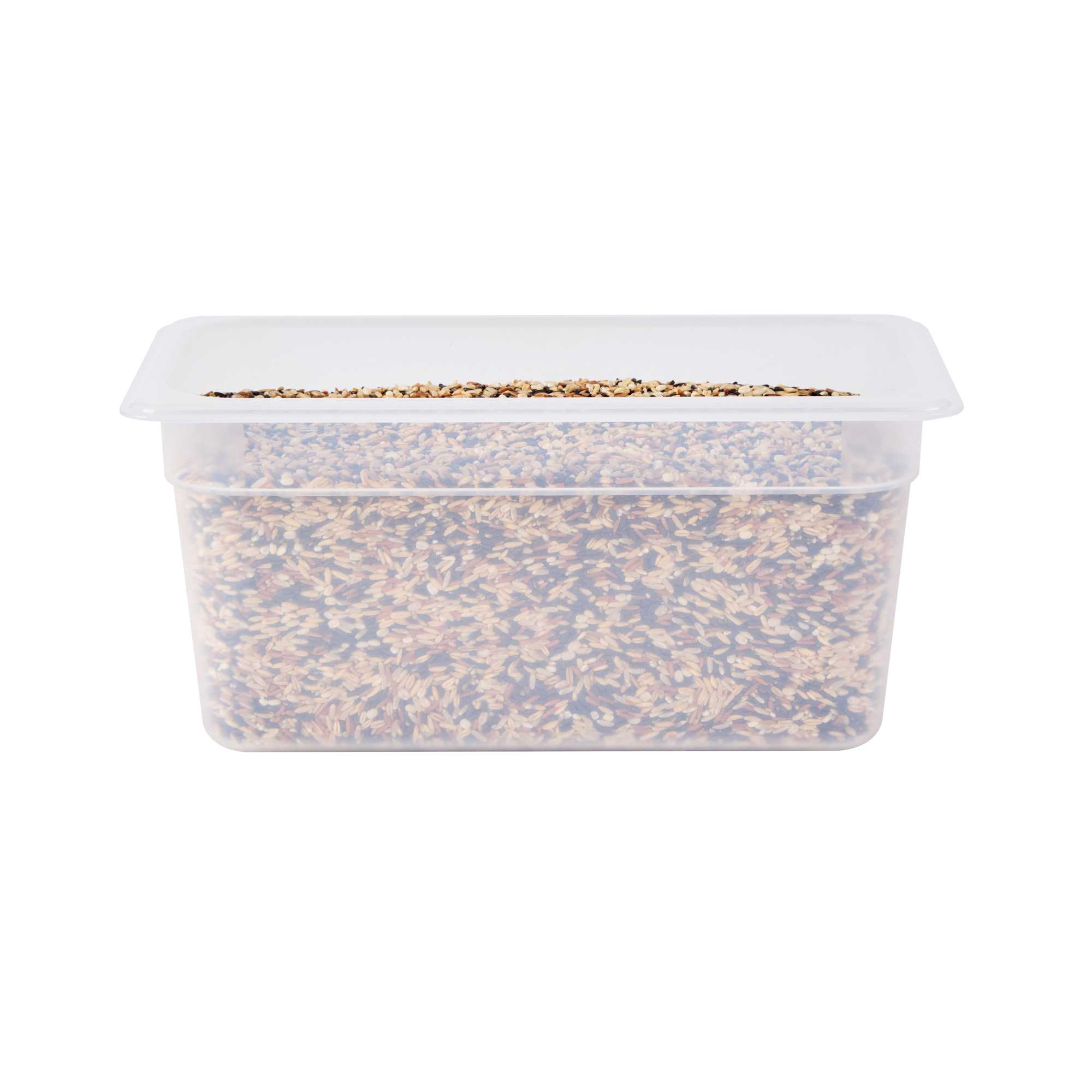 Met Lux Rectangle White Polypropylene 1/3 Size Food Pan - 6" Deep, with Label - 1 count box