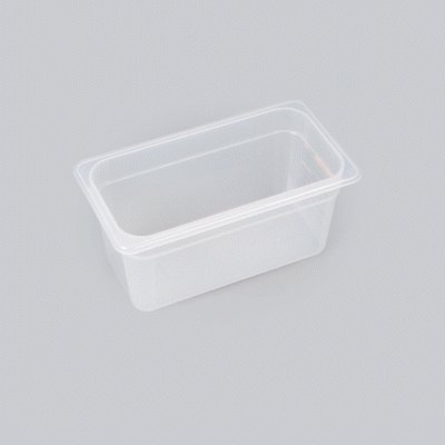 Met Lux Rectangle White Polypropylene 1/3 Size Food Pan - 6" Deep, with Label - 1 count box