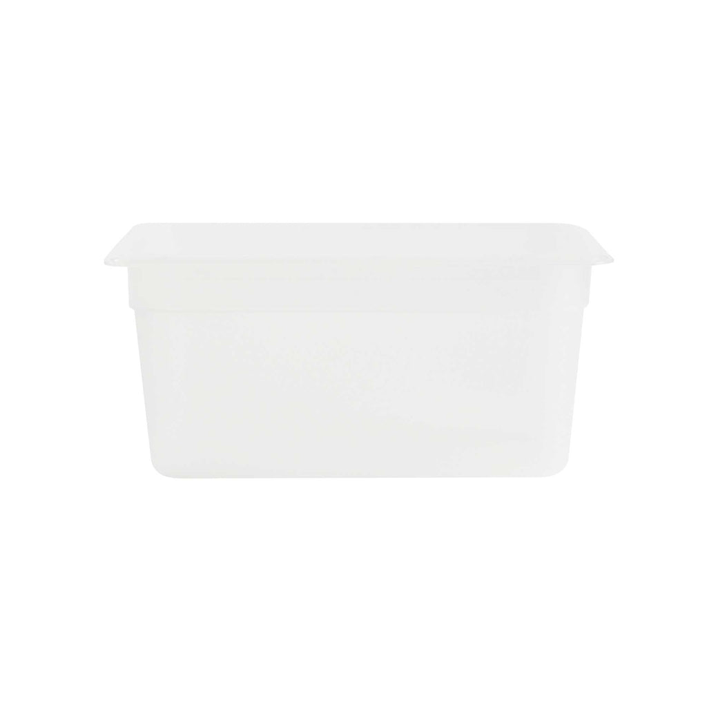 Met Lux Rectangle White Polypropylene 1/3 Size Food Pan - 6" Deep, with Label - 1 count box