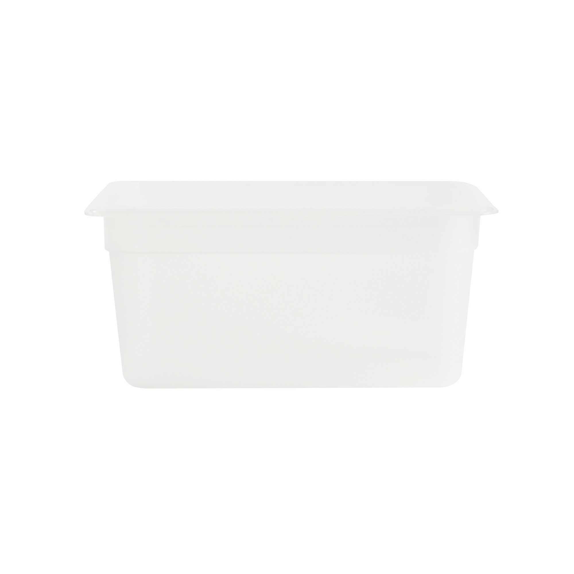 Met Lux Rectangle White Polypropylene 1/3 Size Food Pan - 6" Deep, with Label - 1 count box