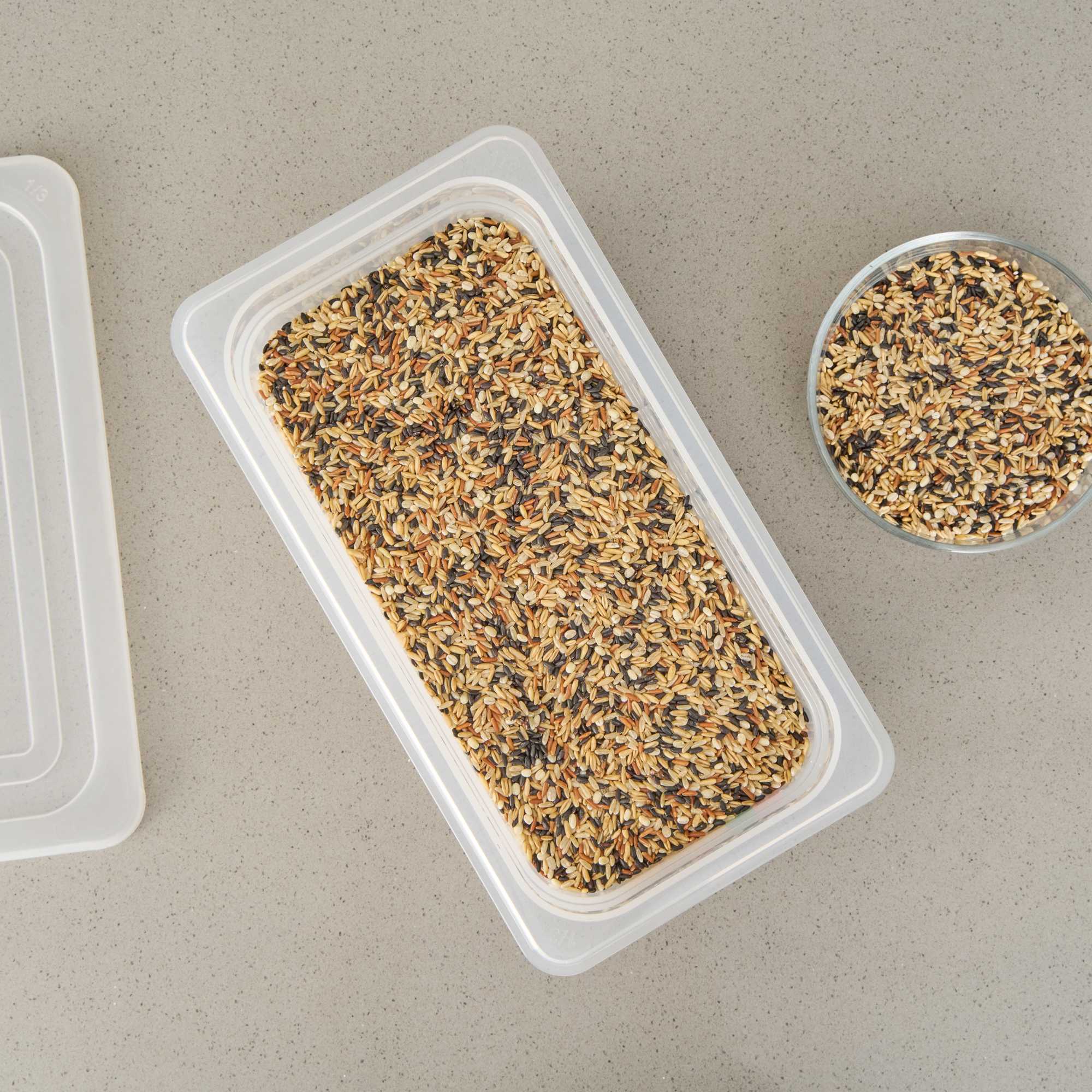 Met Lux Rectangle White Polypropylene 1/3 Size Food Pan - 6" Deep, with Label - 1 count box