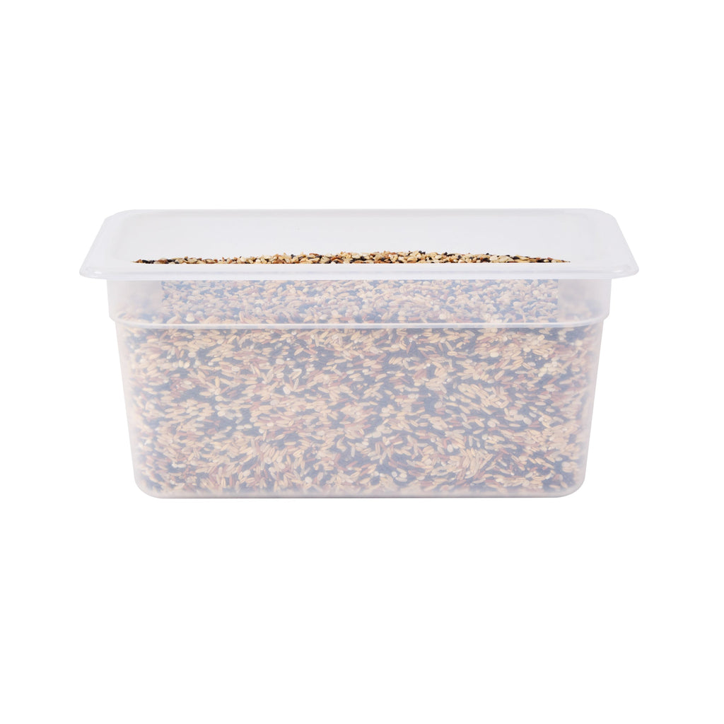 Met Lux Rectangle White Polypropylene 1/3 Size Food Pan - 6" Deep, with Label - 10 count box