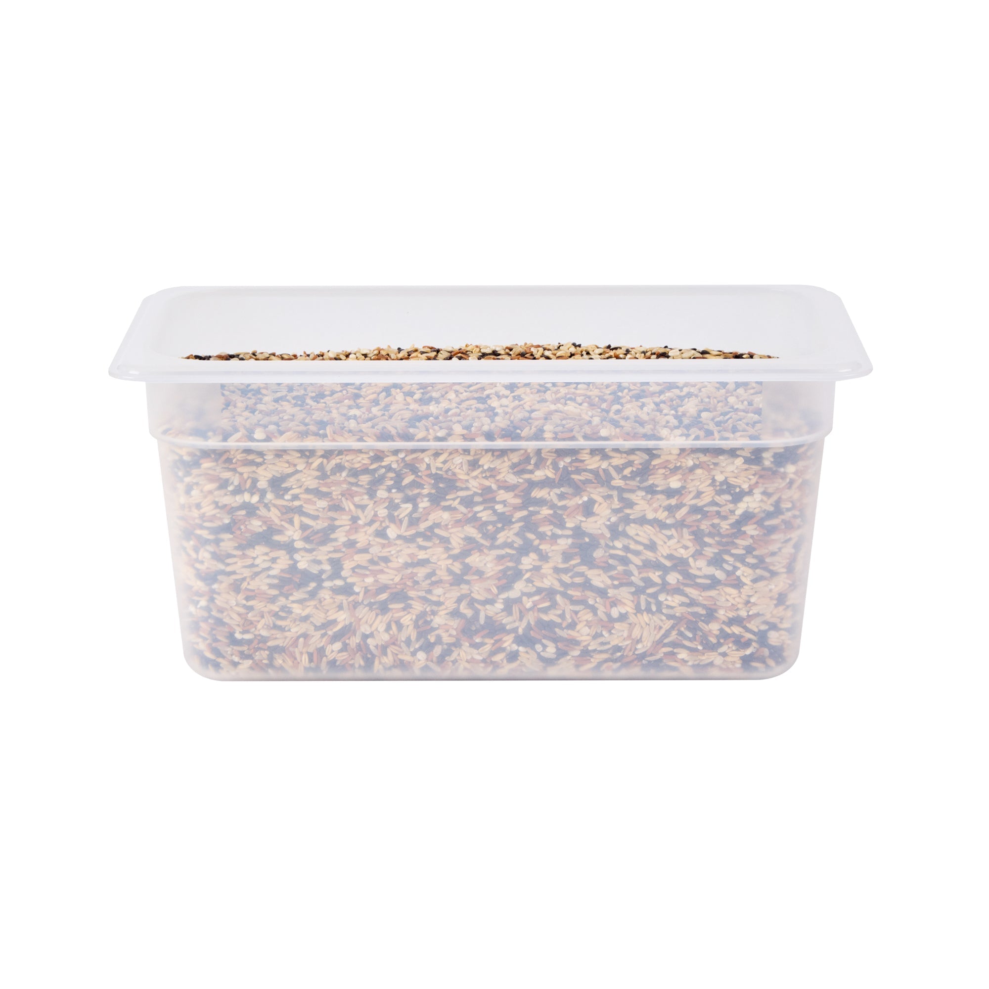 Met Lux Rectangle White Polypropylene 1/3 Size Food Pan - 6" Deep, with Label - 10 count box