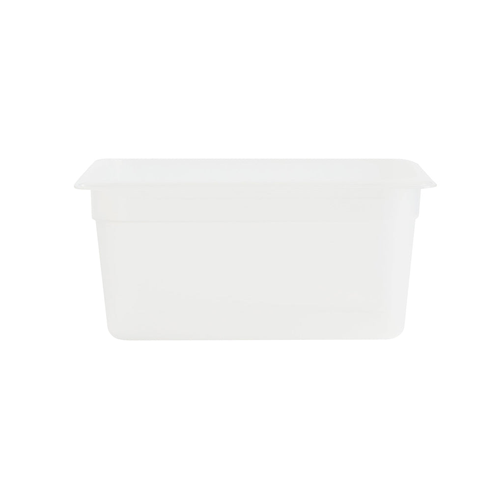 Met Lux Rectangle White Polypropylene 1/3 Size Food Pan - 6" Deep, with Label - 10 count box