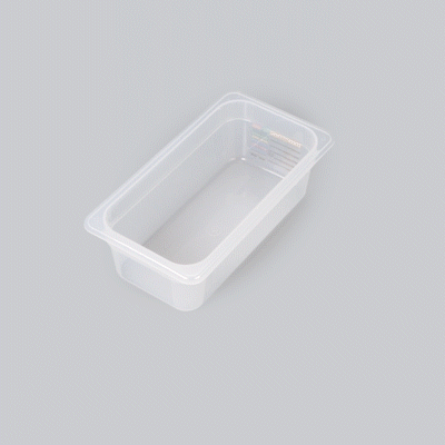 Met Lux Rectangle White Polypropylene 1/3 Size Food Pan - 4" Deep, with Label - 1 count box