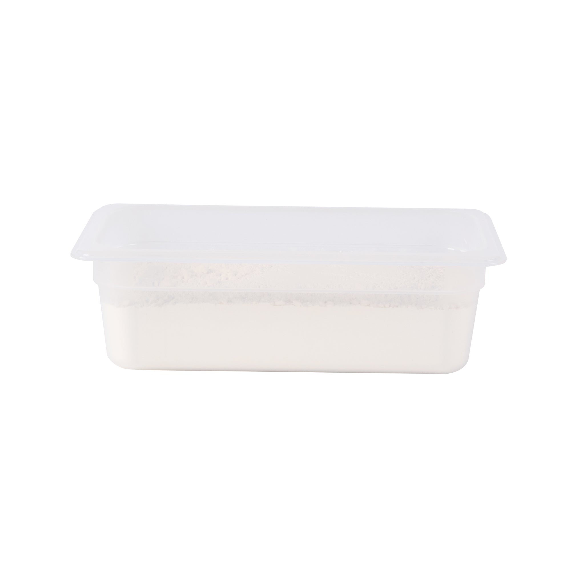 Met Lux Rectangle White Polypropylene 1/3 Size Food Pan - 4" Deep, with Label - 10 count box