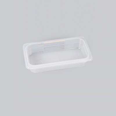 Met Lux Rectangle White Polypropylene 1/3 Size Food Pan - 2.5" Deep, with Label - 1 count box