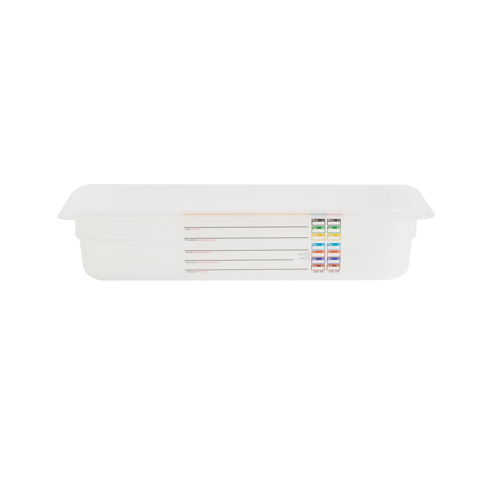 Met Lux Rectangle White Polypropylene 1/3 Size Food Pan - 2.5" Deep, with Label - 10 count box
