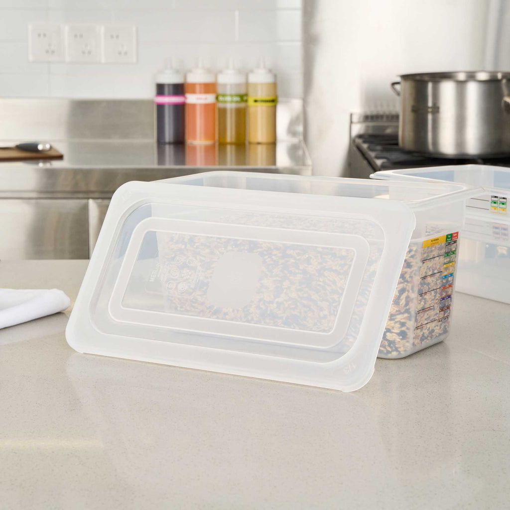 Met Lux Rectangle Clear Polypropylene Lid - Fits 1/3 Size Food Pan - 12 3/4" x 7" - 1 count box
