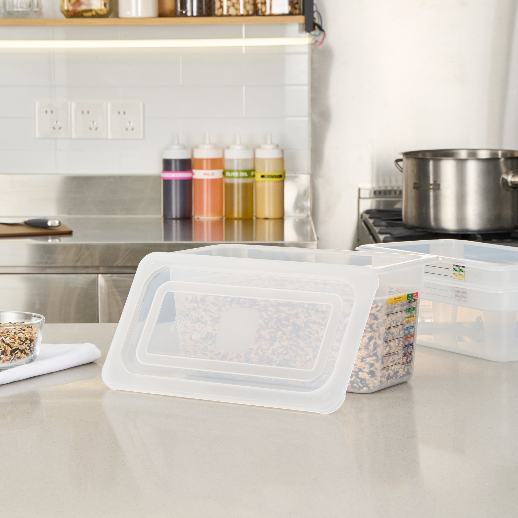 Met Lux Rectangle Clear Polypropylene Lid - Fits 1/3 Size Food Pan - 12 3/4" x 7" - 10 count box