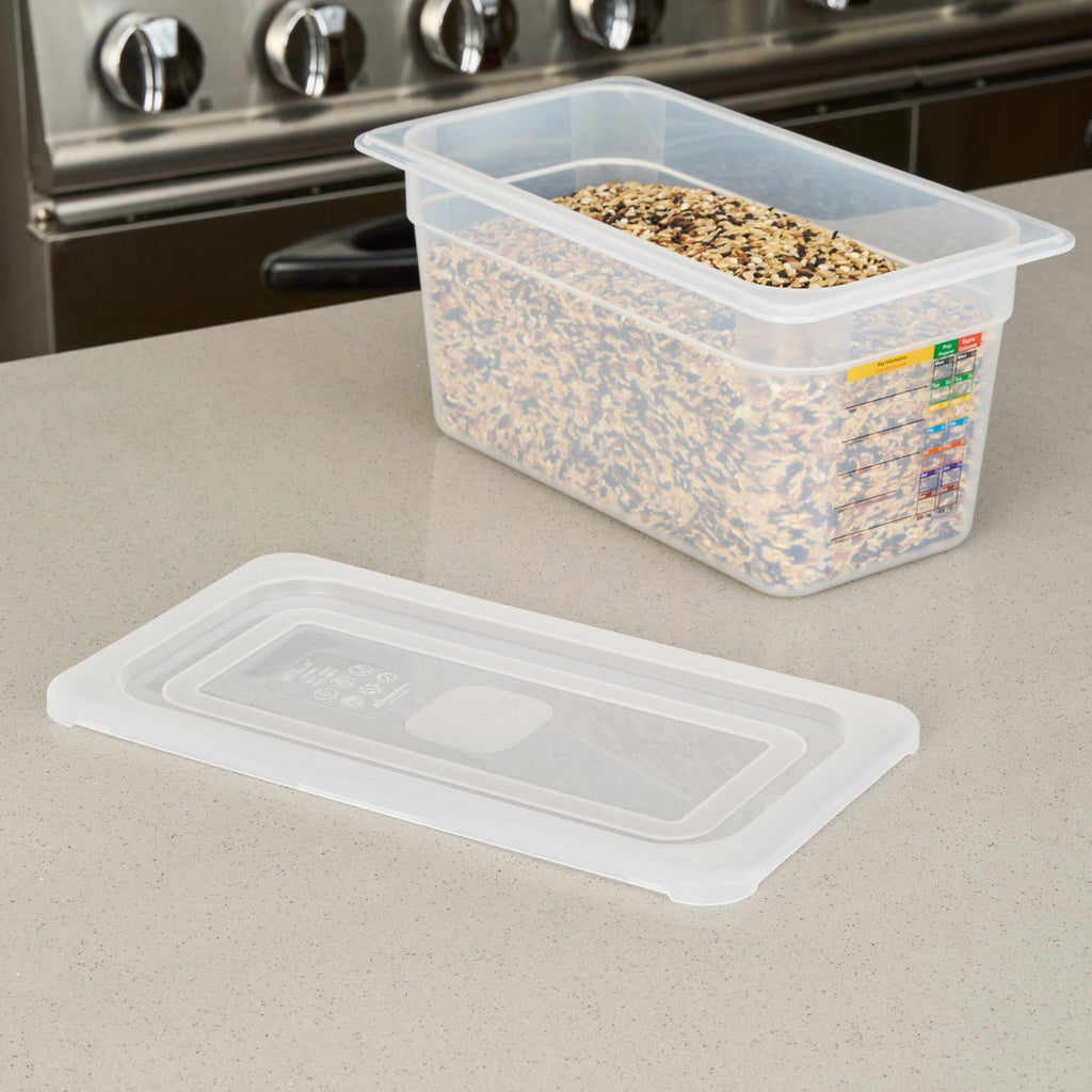 Met Lux Rectangle Clear Polypropylene Lid - Fits 1/3 Size Food Pan - 12 3/4" x 7" - 10 count box