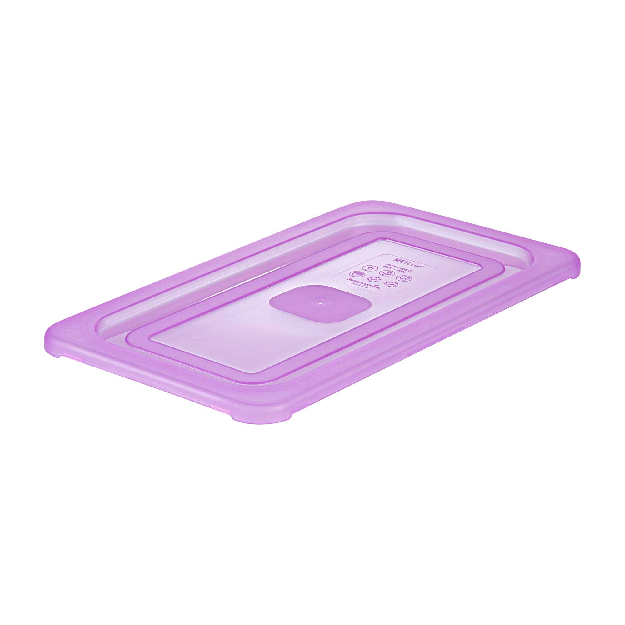 Met Lux Purple Allergen-Free Polypropylene Lid - Fits 1/3 Size Food Pan - 1 count box