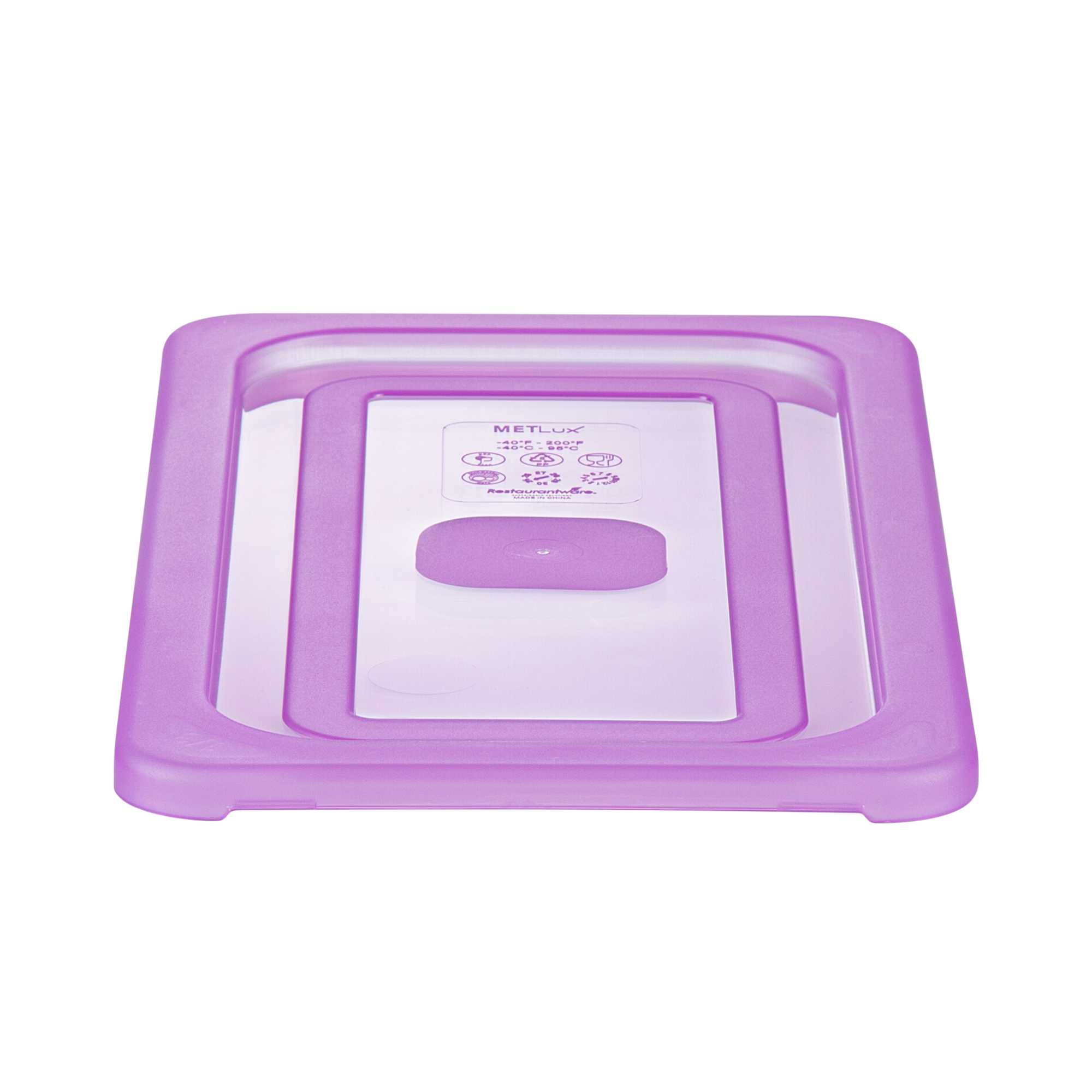 Met Lux Purple Allergen-Free Polypropylene Lid - Fits 1/3 Size Food Pan - 1 count box