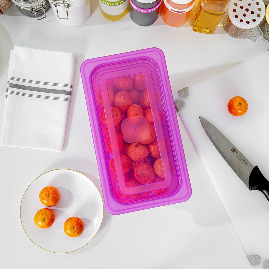 Met Lux Purple Allergen-Free Polypropylene Lid - Fits 1/3 Size Food Pan - 1 count box