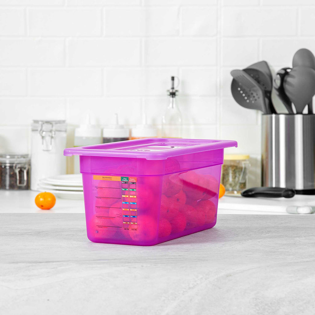 Met Lux Purple Allergen-Free Polypropylene Lid - Fits 1/3 Size Food Pan - 1 count box