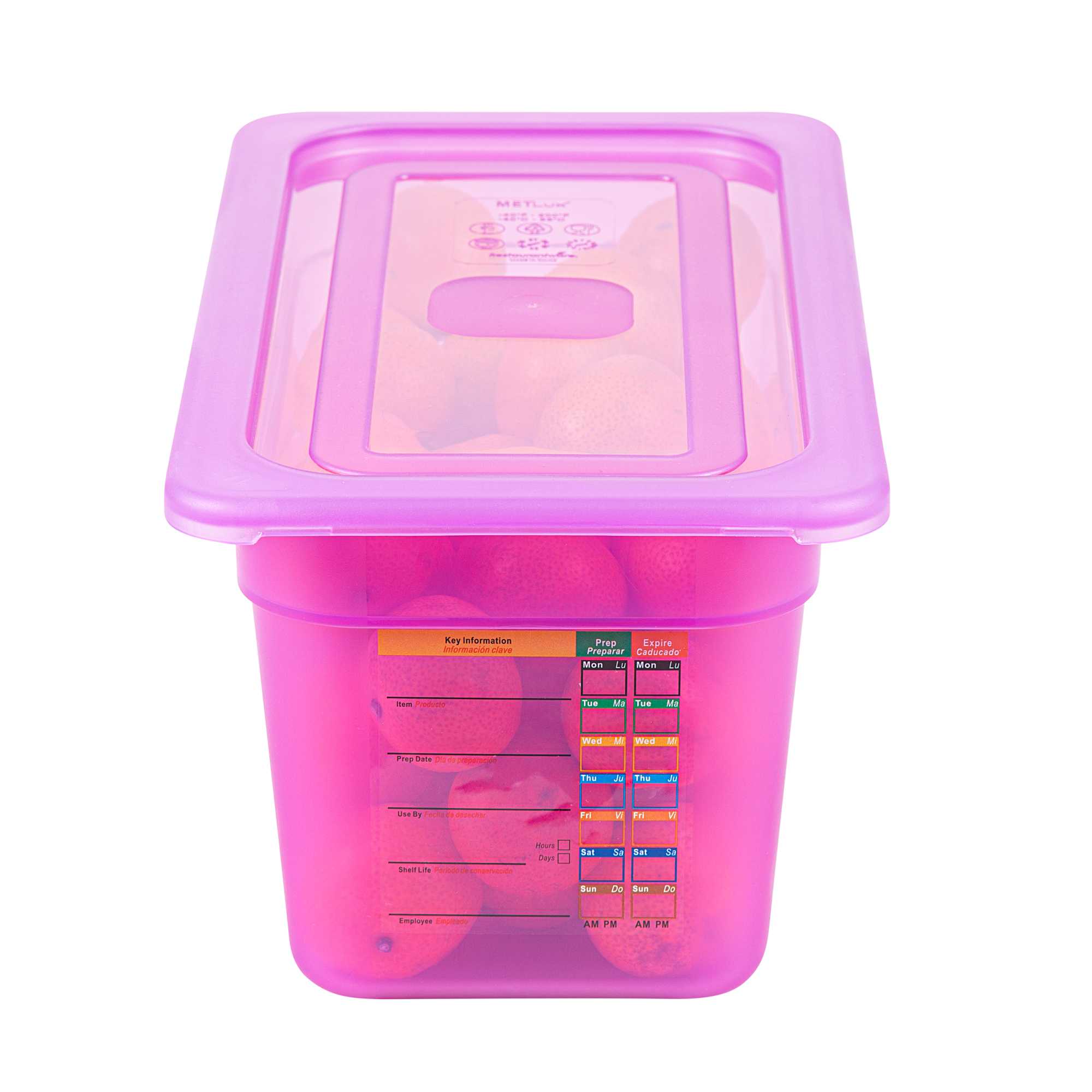 Met Lux Purple Allergen-Free Polypropylene Lid - Fits 1/3 Size Food Pan - 10 count box