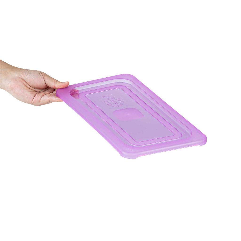 Met Lux Purple Allergen-Free Polypropylene Lid - Fits 1/3 Size Food Pan - 10 count box