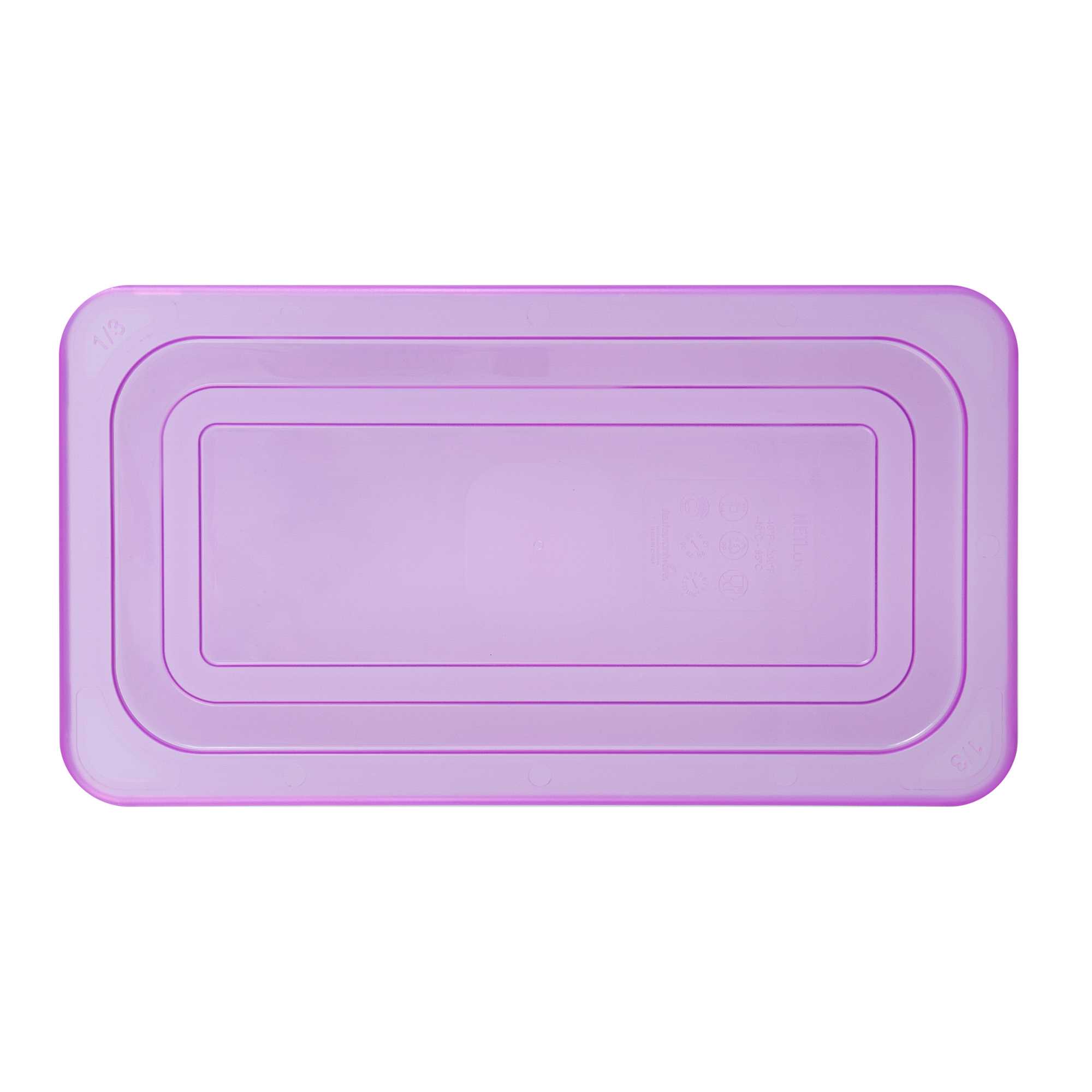 Met Lux Purple Allergen-Free Polypropylene Lid - Fits 1/3 Size Food Pan - 10 count box
